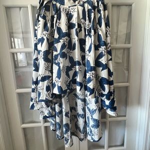 Garcia Tie High Low Blue floral skirt